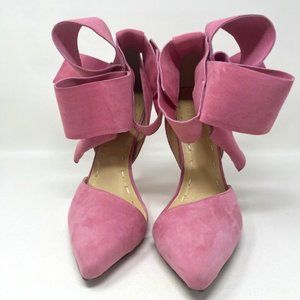 Aminah Abdul Jillil Womens Bow Pump Pink High Heel Shoe